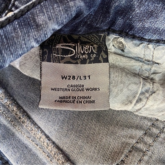 SILVER jeans western gloves works skinny lightweight denim  28 mid to low rise - Picture 5 of 12